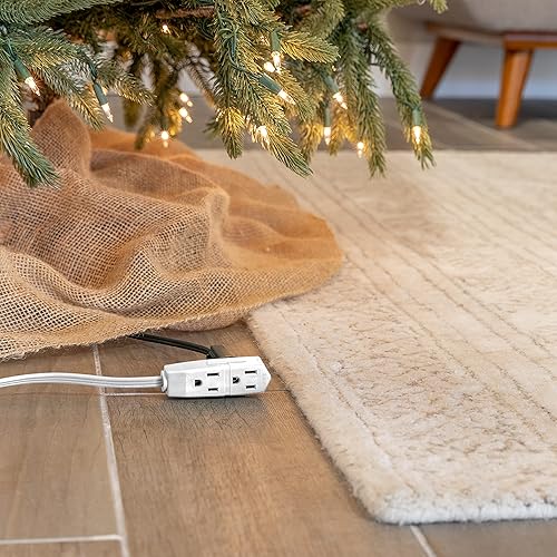 Miniatura 6 de GE Cable de extensión plano de 3 salidas de 3 pies, cable de extensión a tierra con múltiples tomas de corriente, extensor de salida de 3 clavijas,