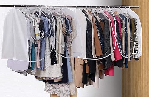 Vista 10 de SLEEPING LAMB Funda colgante para armario para almacenamiento, cubierta de hombro a prueba de polvo, protector de ropa para ropa, abrigos, trajes