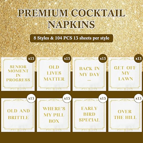 Miniatura 4 de Pasimy 104 servilletas de papel divertidas e ingeniosas de cóctel, servilletas de fiesta para recepción de boda, fiesta de compromiso, despedida de