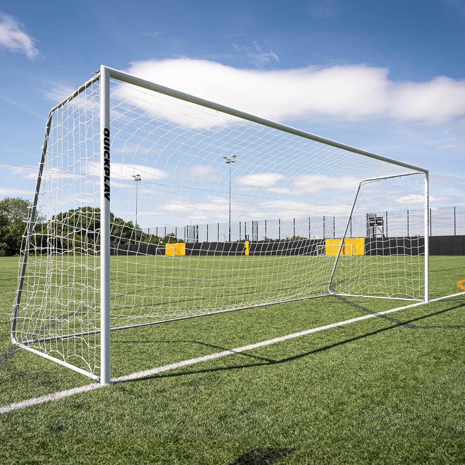 QuickPlay Pro Alu Match60 Portable Aluminum Soccer Goals for Backyard Training - Folding Soccer Goals with 3mm Net for Kids, Teams and Match Play