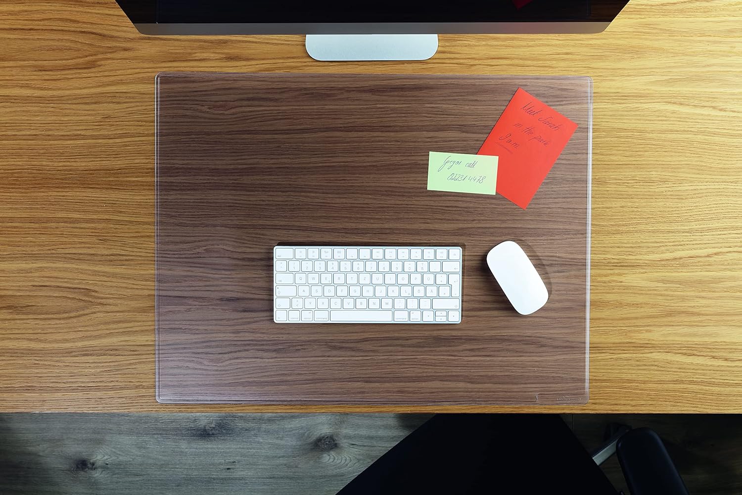 Durable DURAGLAS Desk Mat Transparent - 19.25" x 25.6875" Inches - Pack of 1 - Anti-Glare & Anti-Slip - Ideal for Keeping Small Notes & Reminders Close to Hand