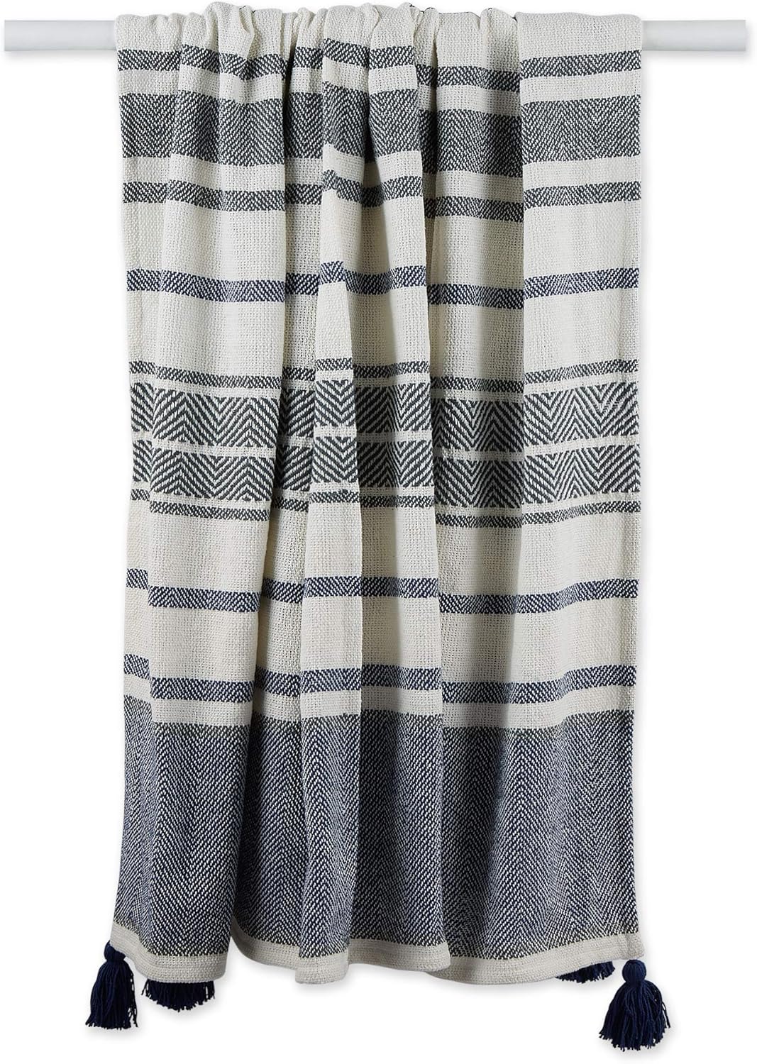 DII New Traditional, 2-Tone Chevron Stripe Throw, 50x60, Navy - Image 7
