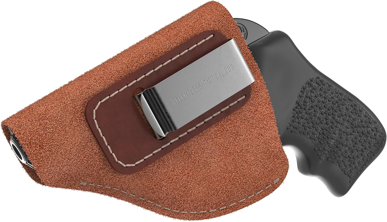 Suede Leather Revolver Holster - Fits .38 Special & J Frame Revolvers Including Ruger LCR, Rock Island, Rossi, S&W 442 642 Airweight, Taurus & Charter | Concealed Carry IWB Holster