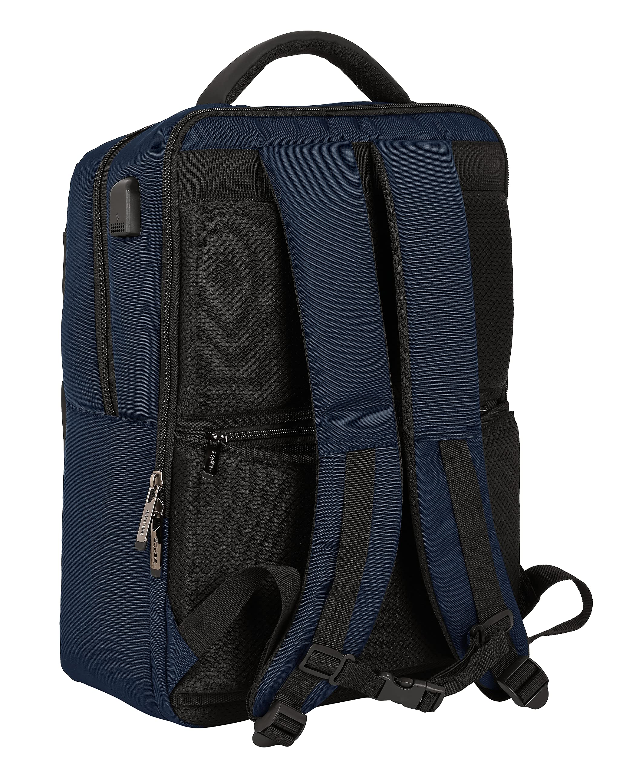 SAFTA - Zaino 2 tasche portatile 15,6" + USB Business Dark Blue 31X44X13Cm, multicolore (642201377)