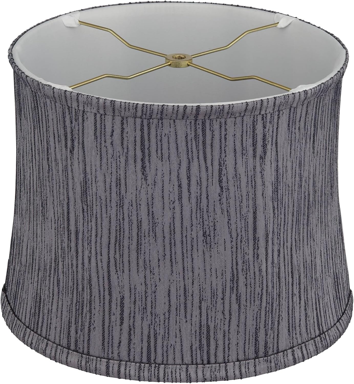 12" Top x 13" Bottom x 10" High x 10" Slant Print Lamp Shade (Pre-Assembled) Replacement Medium Kensing Gray Drum Round Tapered Modern Fabric Pattern Softback Washer Harp Finial - Springcrest