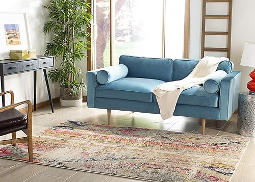 Miniatura 2 de SAFAVIEH colección Monaco MNC222G - Alfombra boho chic con detalles tribales y efecto desgastado, para sala, habitación, comedor, oficina en casa, 8