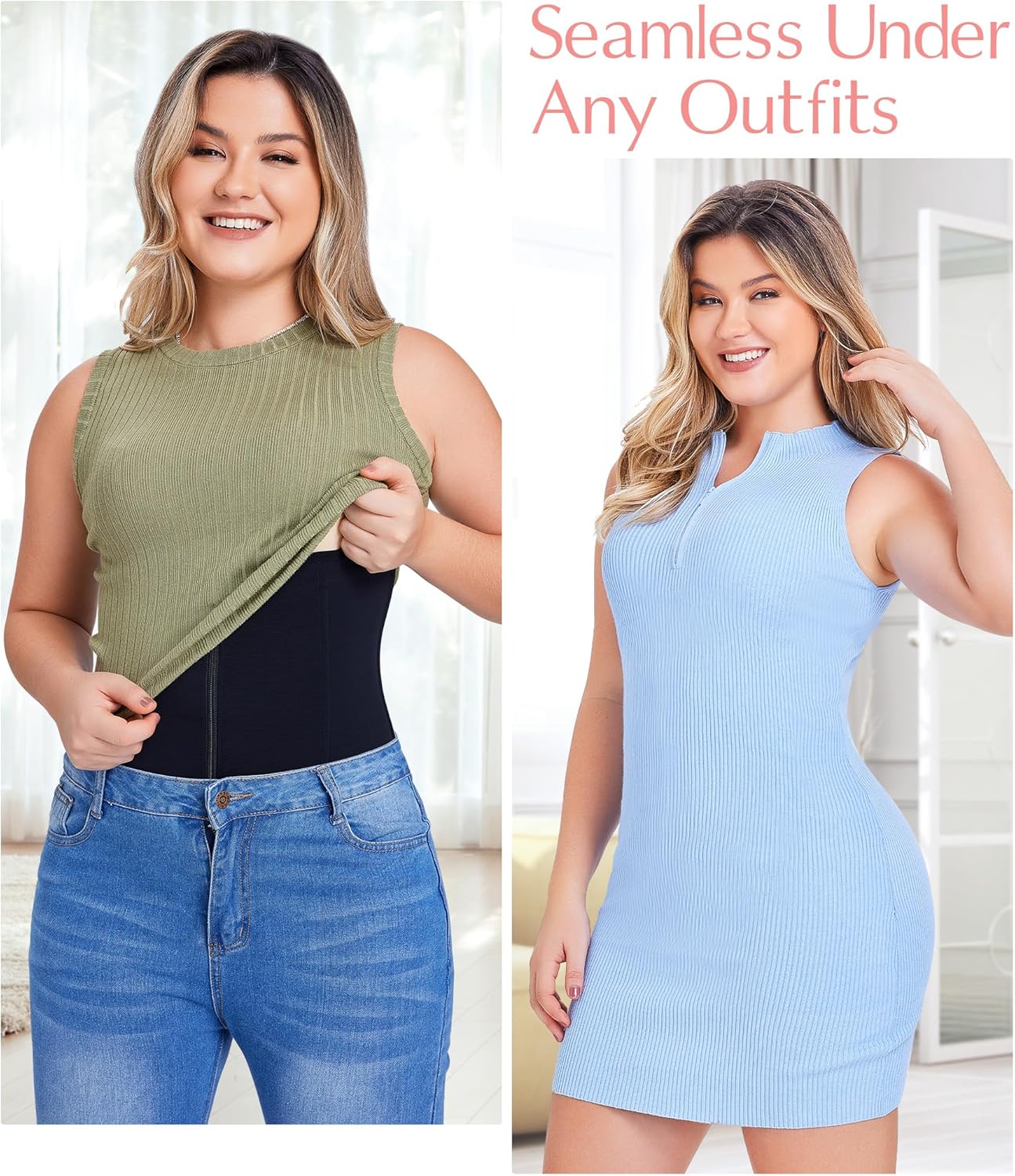 MERYOSZ Waist Trainer Corset Zipper Tummy Control Shapewear Breathable Waist Cincher for Women Body Shaper Sport Girdle - Image 4