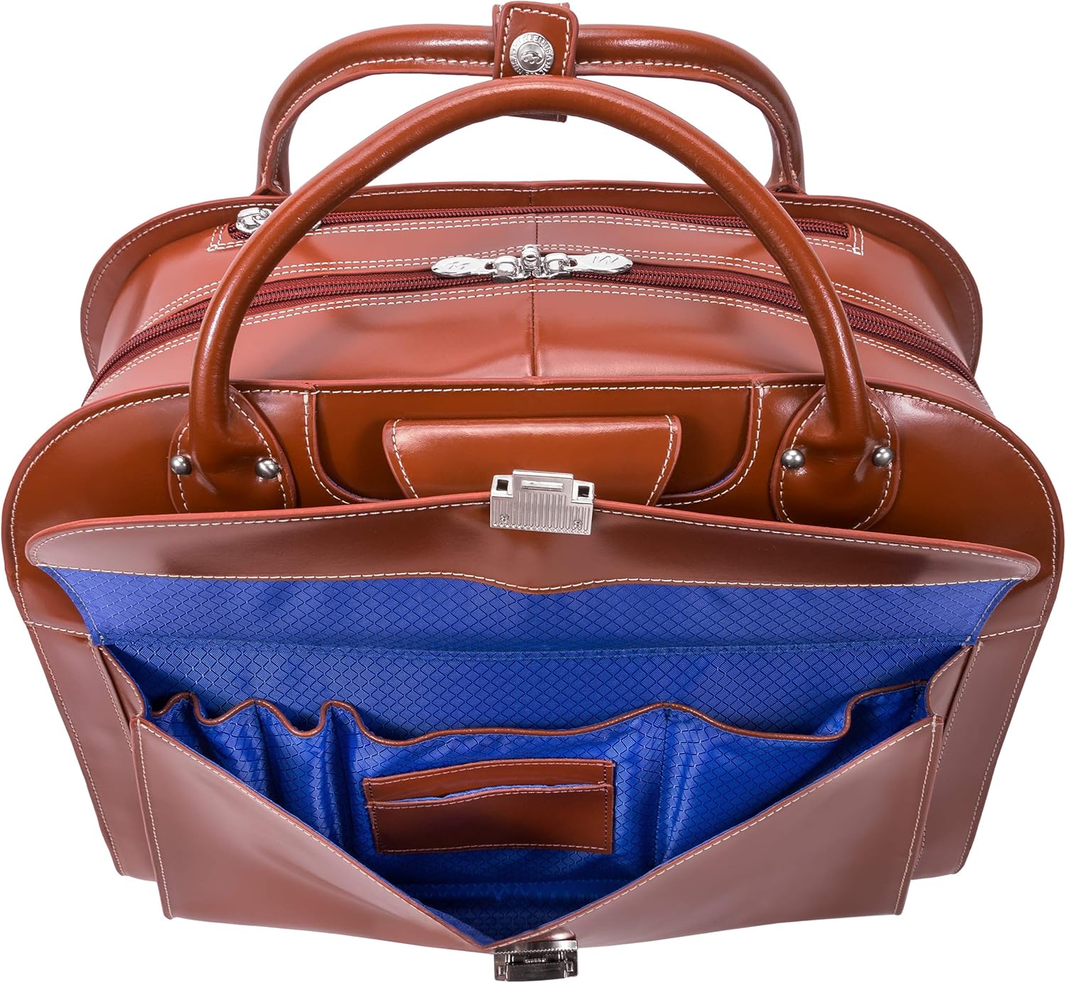 Flash Deals - 60% OFF McKlein, L Series, EDGEBROOK, Top Grain Cowhide Leather, 15 Leather Wheeled Ladies' Laptop Briefcase, Brown (96314)