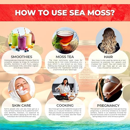 Miniatura 6 de Irish Sea Moss Gel Organic Raw - Wildcrafted Superfood Seamoss Gel - Strawberry Flavor, Vitamin and Mineral-Rich from Pristine Caribbean Waters,