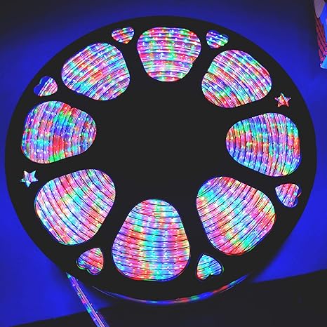 Water Proof Multi Super Bright LED Rope Light, Direct-Lighting, Heavy Duty PVC Clear Rope Lights Tube LED Rope Lights Indoor Outdoor Decoration Lighting (10 Mtr)