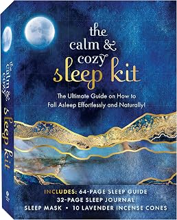 The Calm & Cozy Sleep Kit: The Ultimate Guide on How to Fall Asleep Effortlessly and Naturally! Includes: 64-page sleep guide, 32-page sleep journal, sleep mask, 10 lavender incense cones