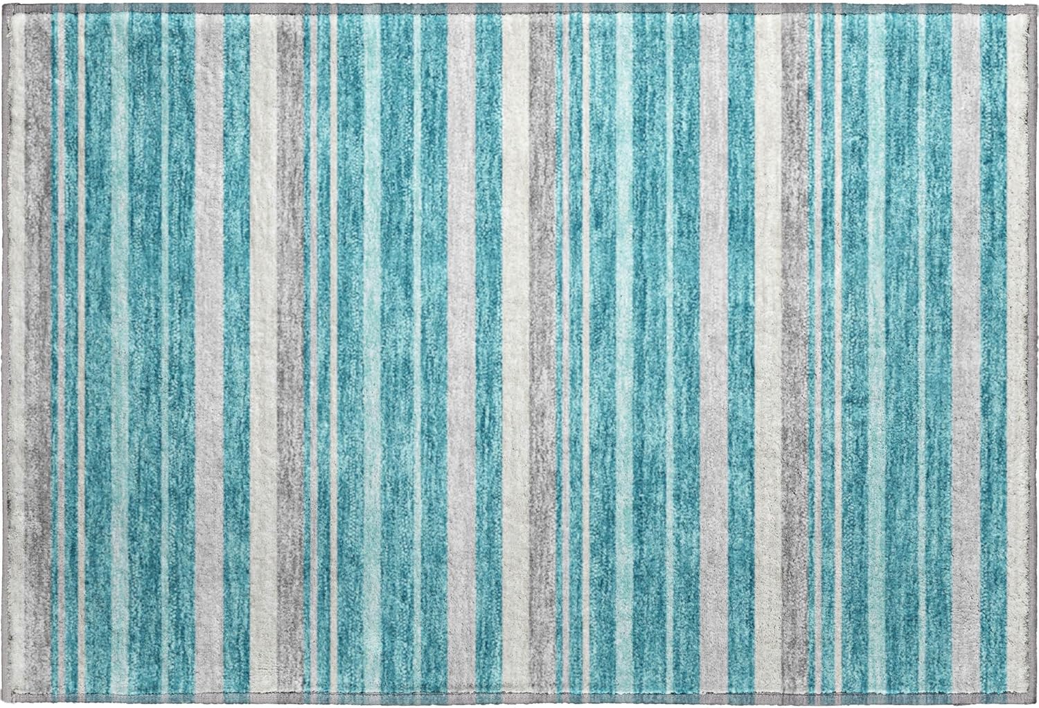 Addison Rugs Mayfield AMF879 Teal 1'8" x 2'6" Indoor Premium Machine Washable Rug, Silky Soft, Easy Clean, Non Shedding, Bedroom, Living Room, Dining Room, Kitchen, Patio Rug