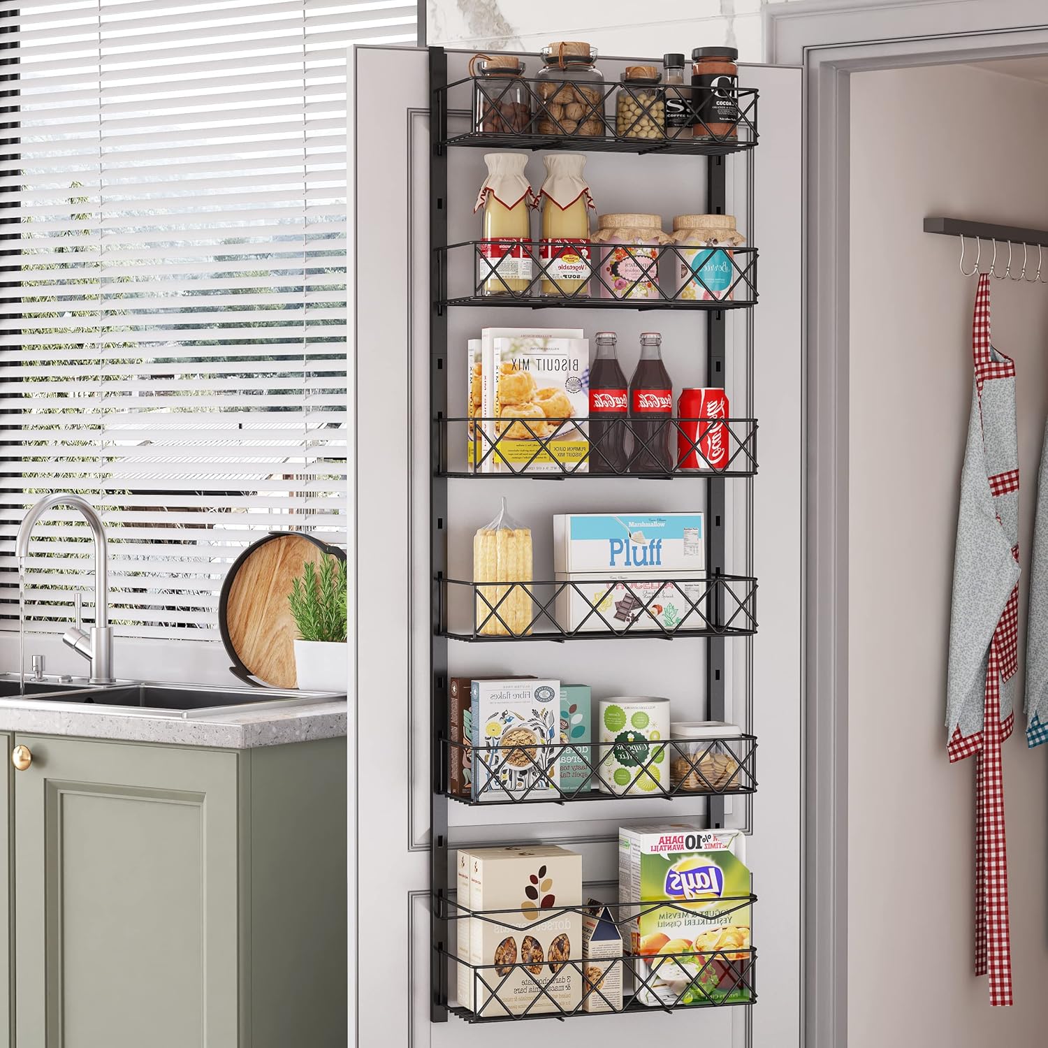 COVAODQ 6Tier Pantry Door Organization and Storage Over