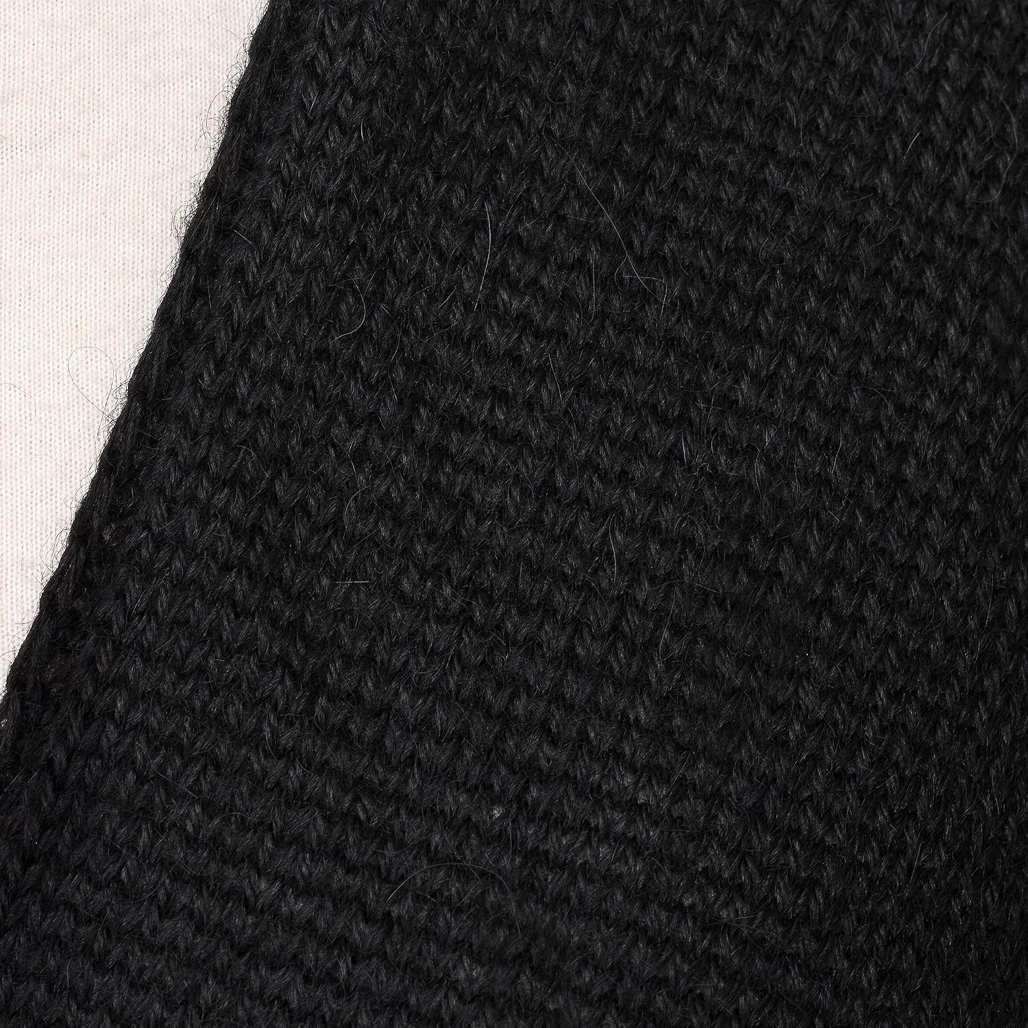 NOVICA Artisan Handmade Alpaca Blend wrap Wool Solid Black Ruana Acrylic Clothing Wraps ruanas Peru ' Bold Black'