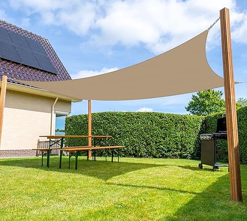 Miniatura 7 de SunnyRoyal Toldo rectangular de 20 x 20 pies, pantalla de tela con bloqueo UV, resistente, de grado comercial, para patio al aire libre (arena)