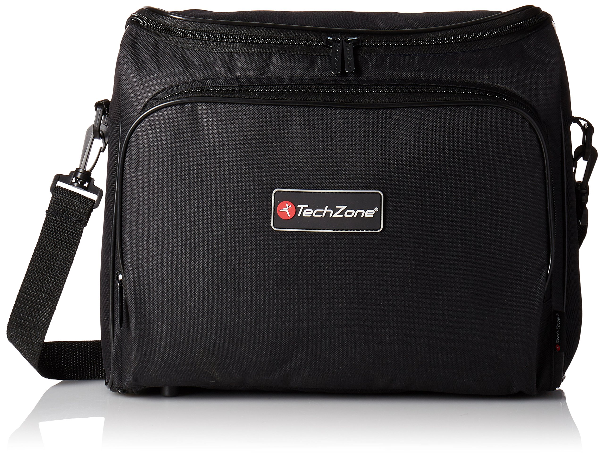 TECHZONE Video Projector Case with Heavy Duty Internal Protection - Front Zipper Projector Case for Storing Cables or Accessories