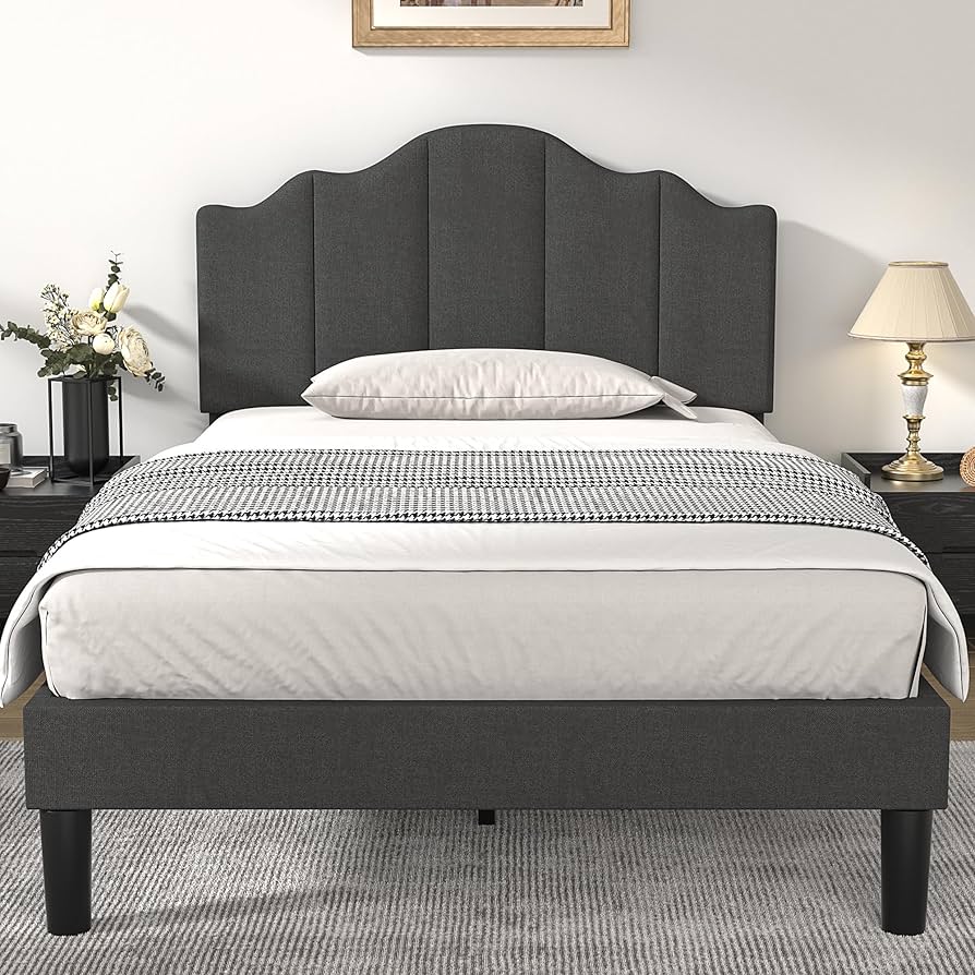 Amazon.com: VECELO Twin Size Upholstered Platform Bed Frame