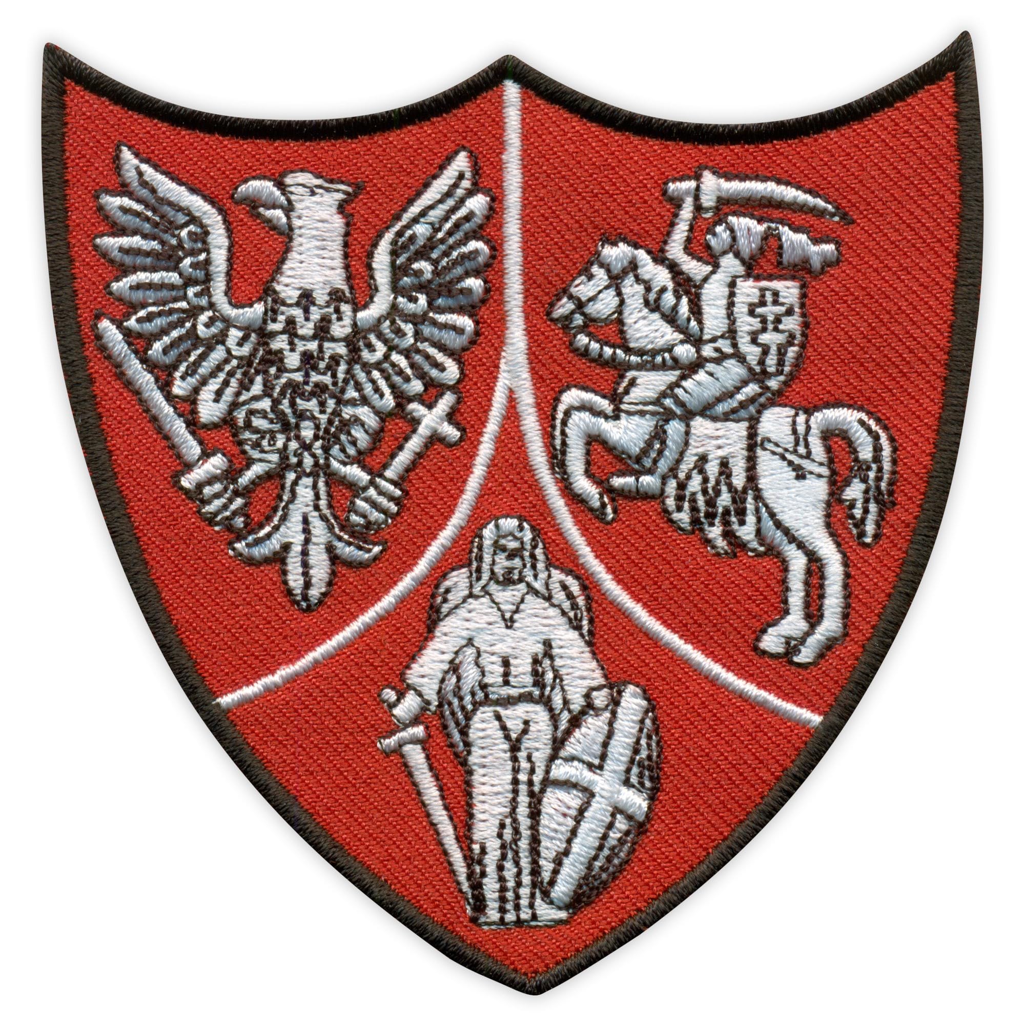 Set di quattro – Stemma Patchion del Commonwealth polacco-lituano-ruteno; retro termoadesivo – toppa ricamata/distintiva/emblema