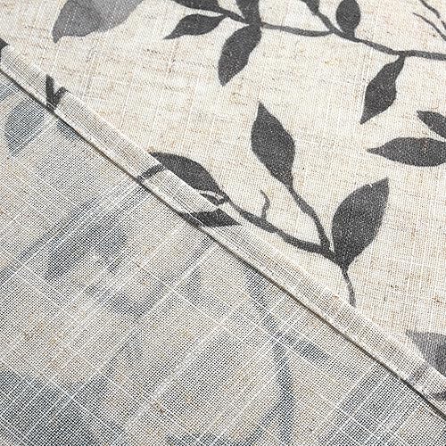 Miniatura 4 de Cenefa de cocina de lino, cenefas de cortina con estampado de hojas de árbol para baño, dormitorio, sala de estar, decoración de granja con bolsillo