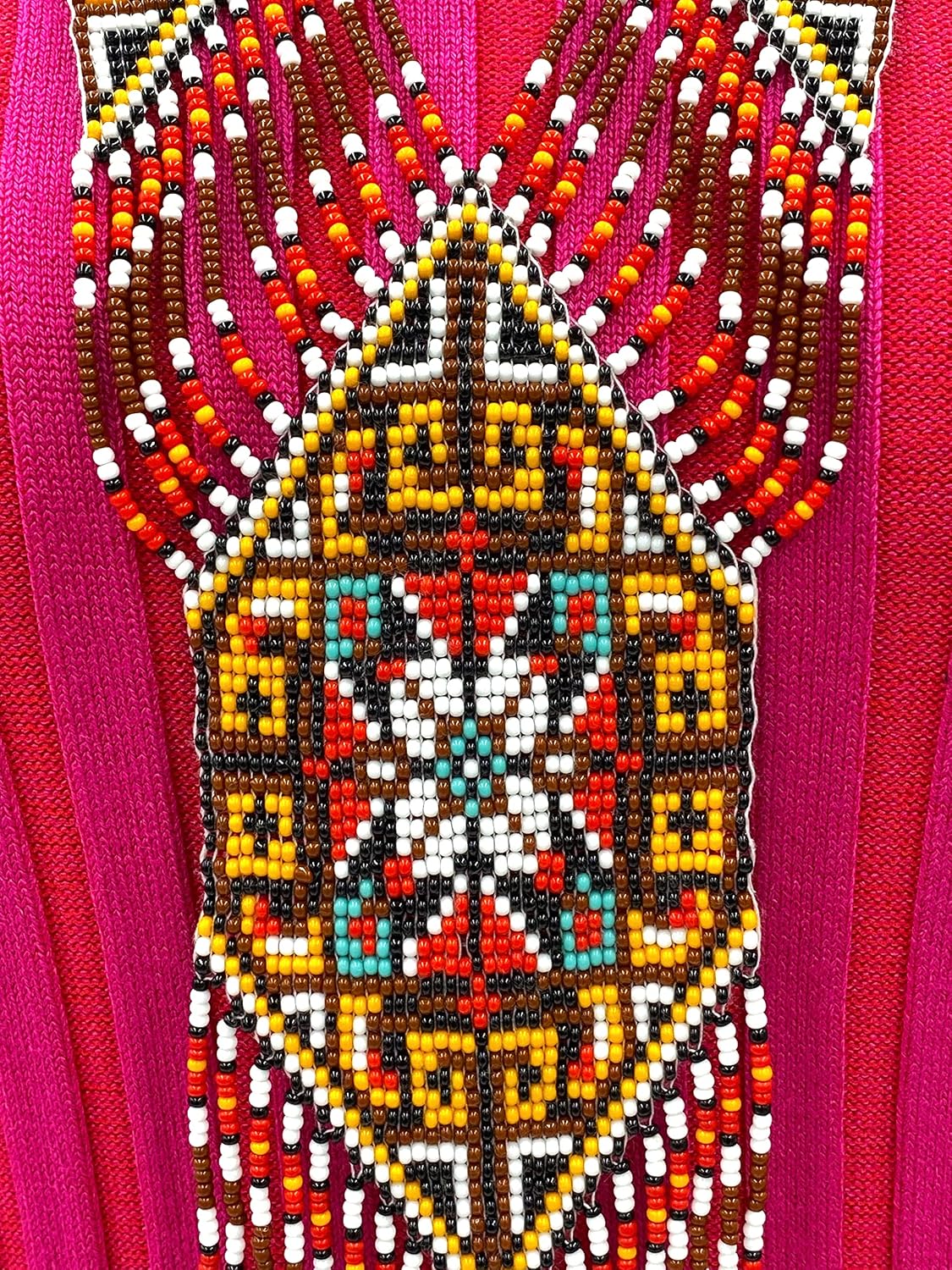 Native Tribal Style Long Statement Beaded Necklace for Women Handmade
