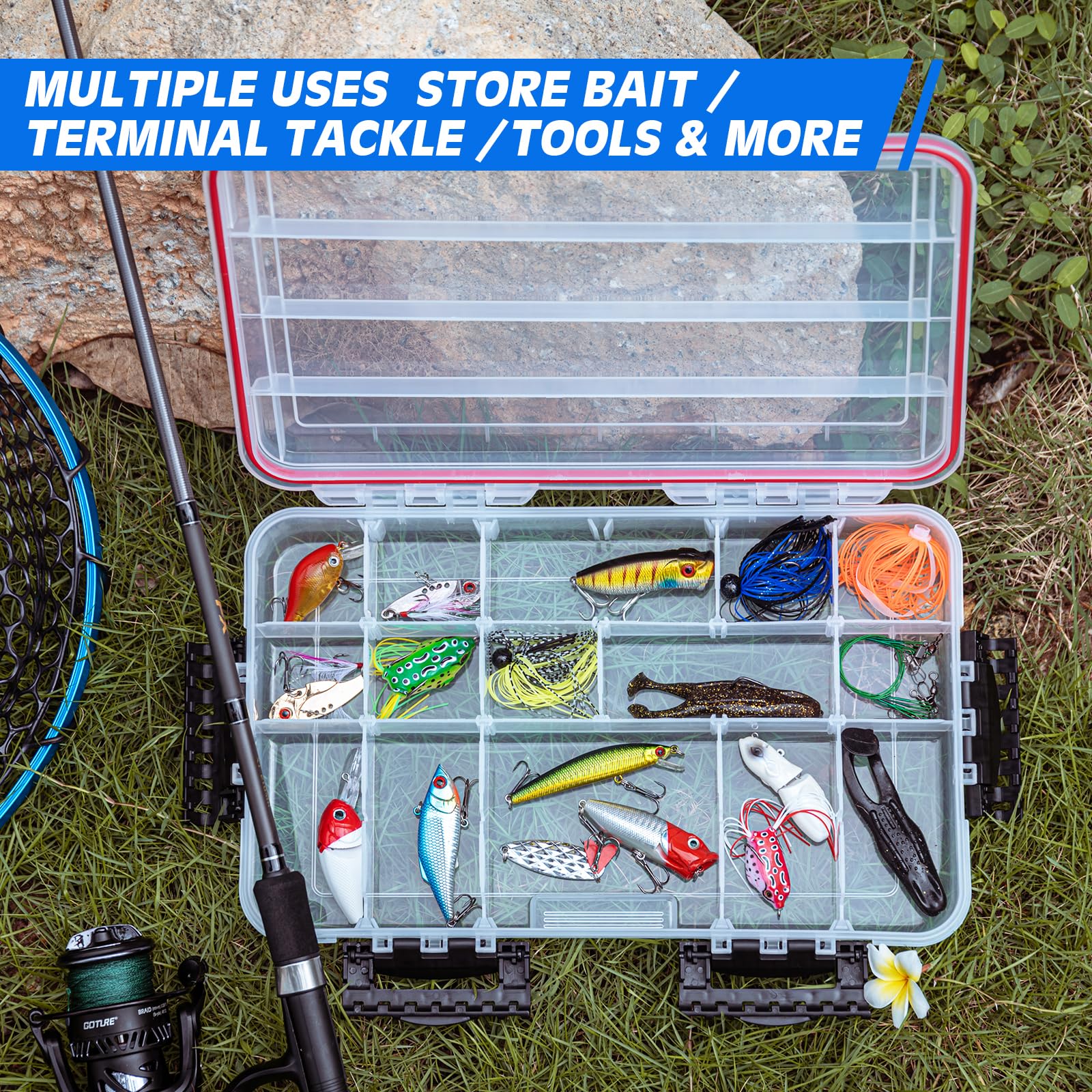 Ozark Trail Large Plastic Tray Fishing Tackle Box 3700, Green Fishing  Tray 370