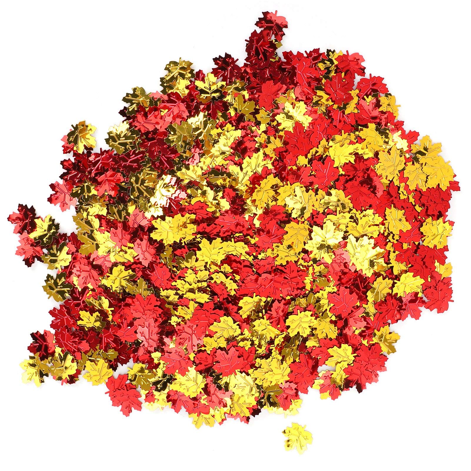 Maple Leaf Confetti, 100g, 0.8in, Autumn Party Glitter Sequin Table Decorations with Metallic Texture and Crisp Cutout, Long Lasting PVC Material, Ideal for Thanksgiving Day