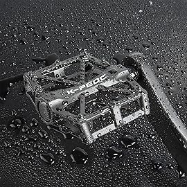 GPMTER Bike Pedals 9/16 for MTB, Mountain Road Bicycle Flat Pedal, with 16 Anti-Skid Pins -Universal Lightweight Aluminum Alloy Platform Pedal for Travel Cycle-Cross Bikes etc