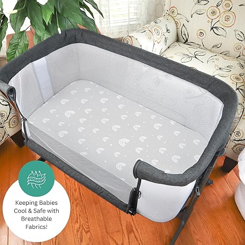 Miniatura 113 de TansyPanda Bassinet Sheets for Baby Delight Snuggle Nest, Chicco LullaGo, Fisher-Price Soothing, SNOO Smart, 3PC, 18 x 30 Inch, Ultra Soft