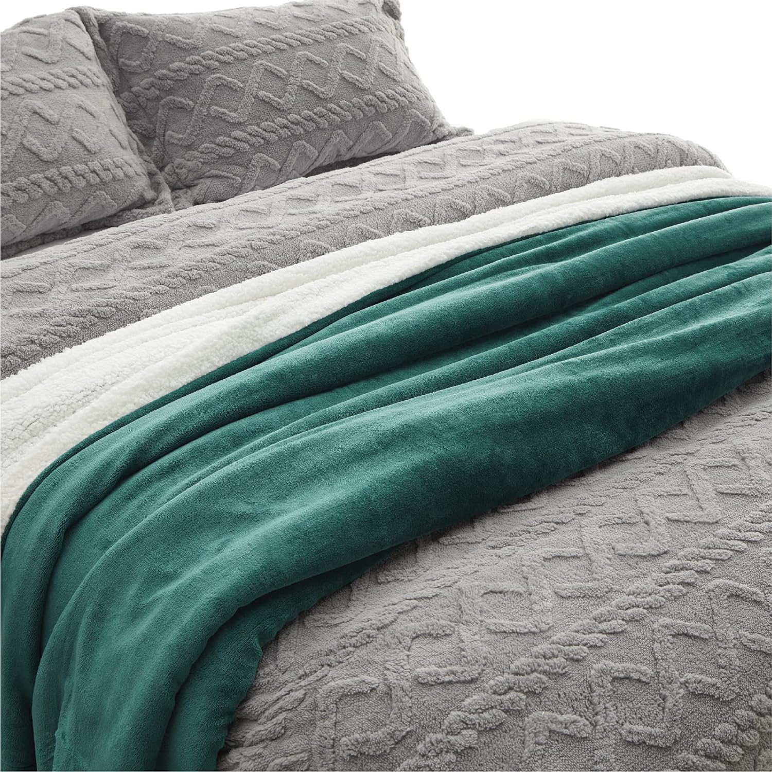 Bedsure Sherpa Fleece Blankets Twin Size - Grey Thick Fuzzy Warm Soft Twin Blanket for Bed, 60x80 Inches : Home & Kitchen