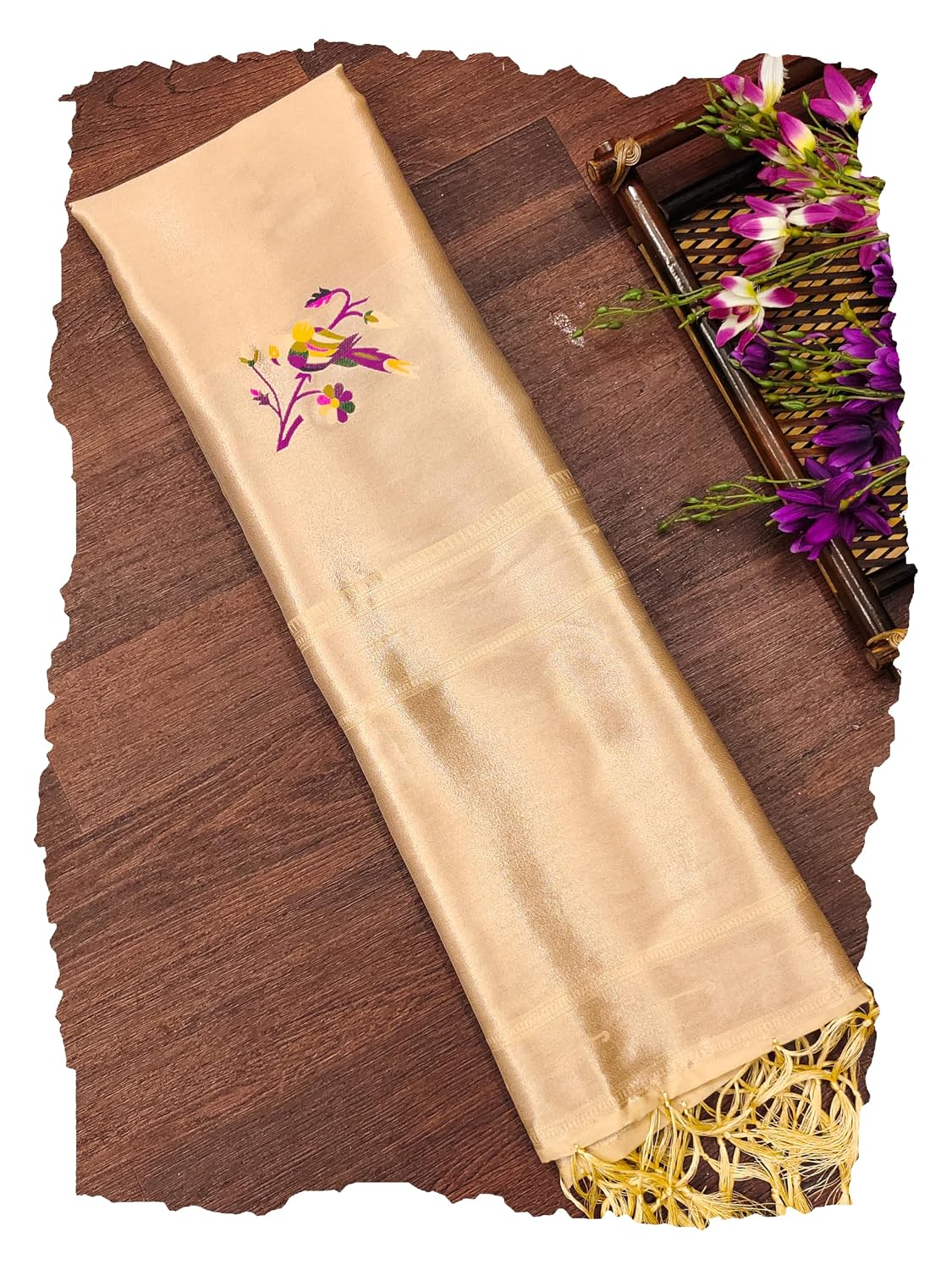 DEVANGI Women's Woven Banarasi Silk Dupatta/Chunni For Women, Floral Print 1 Meter Wide and 2.3 Meter Length Printed Desig... - Review, Price and Buying Guide