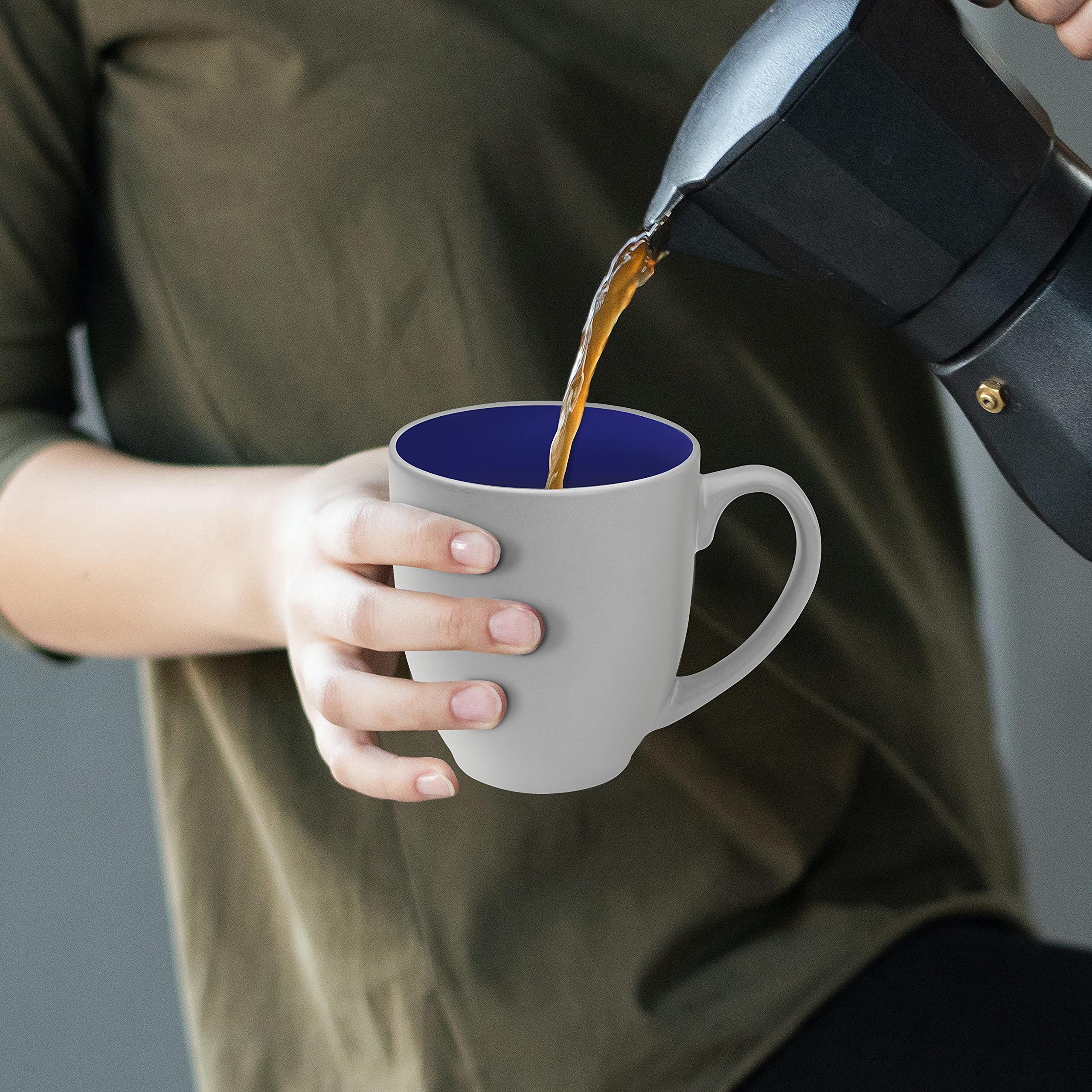 Amazon.com: DISCOUNT PROMOS Pop Out Bistro Two Tone Coffee Mugs 16 oz. Set  of 10, Bulk Pack - Perfect for Coffee, Hot Cocoa and other Beverages - Blue  : Home & Kitchen