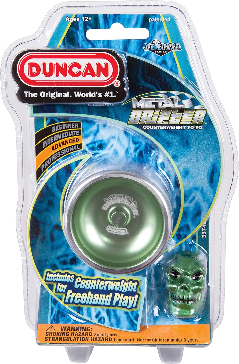 Duncan Toys Metal Drifter Yo-Yo, String Trick Yo-Yo with Counterweight, Ball Bearing Axle and Aluminum Body, Green