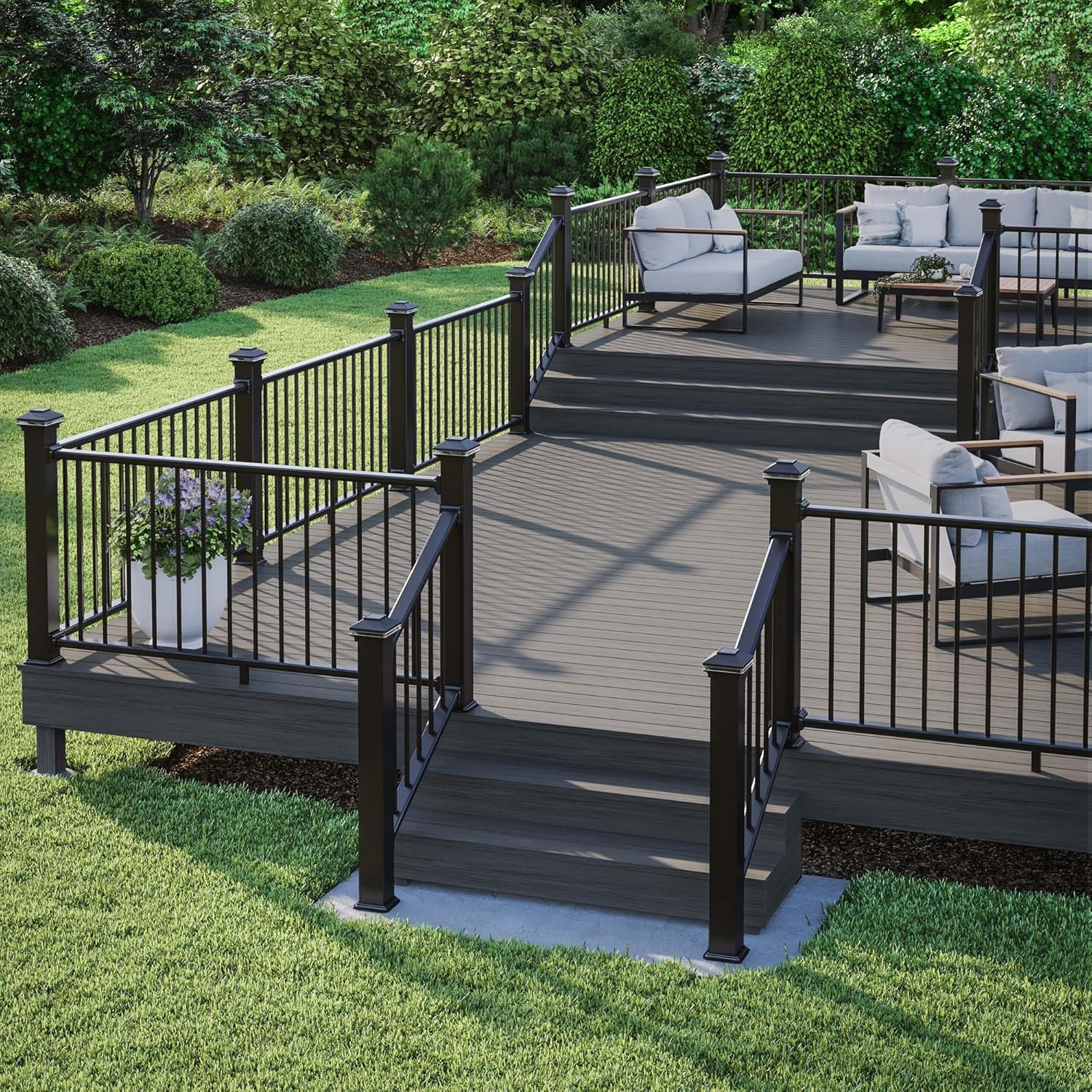 Deckorators 4 in. x 4 in. Black Solar Band LED VersaCap