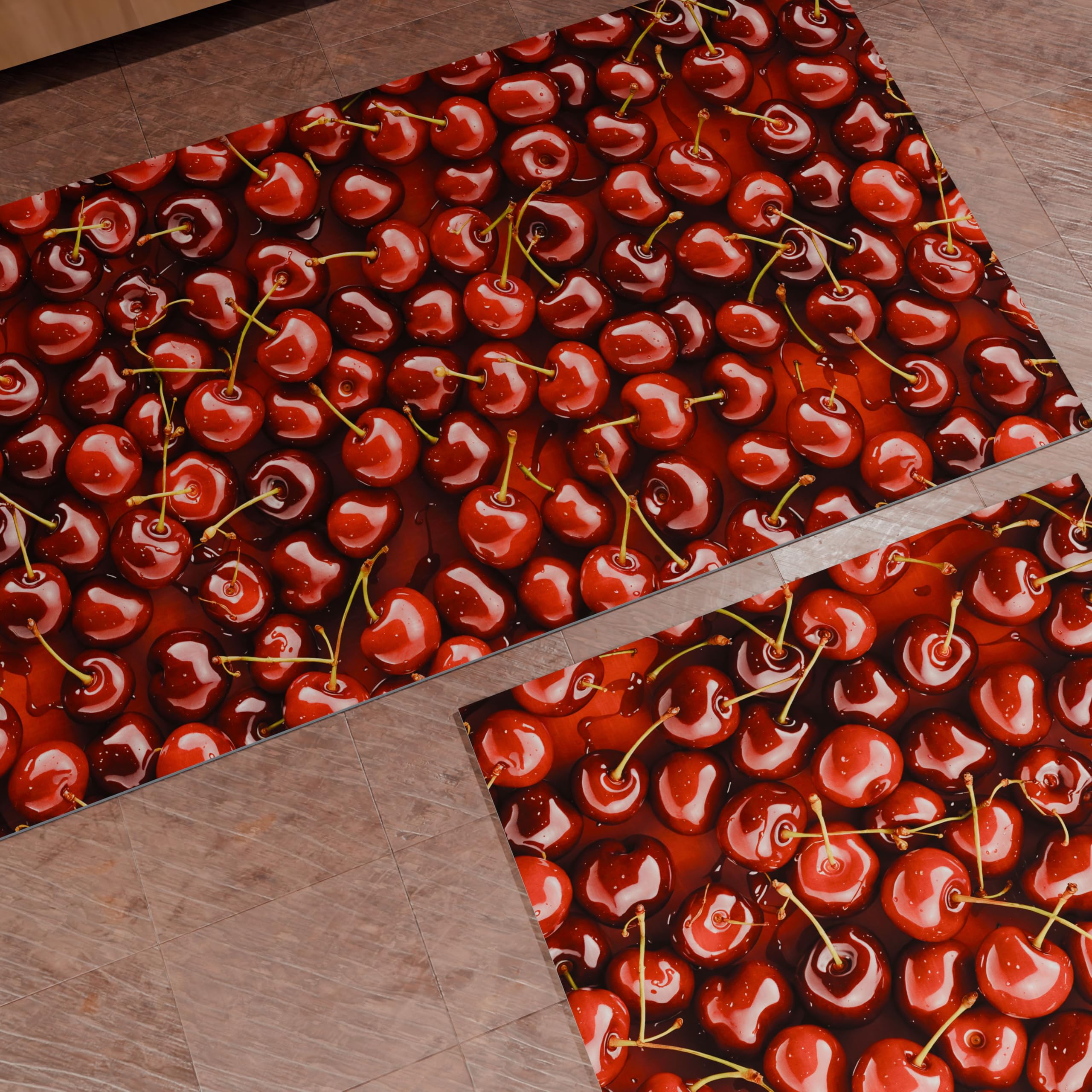 Tapis runner pour couloir et cuisine motif cerises PETTI Artigiani Italiani