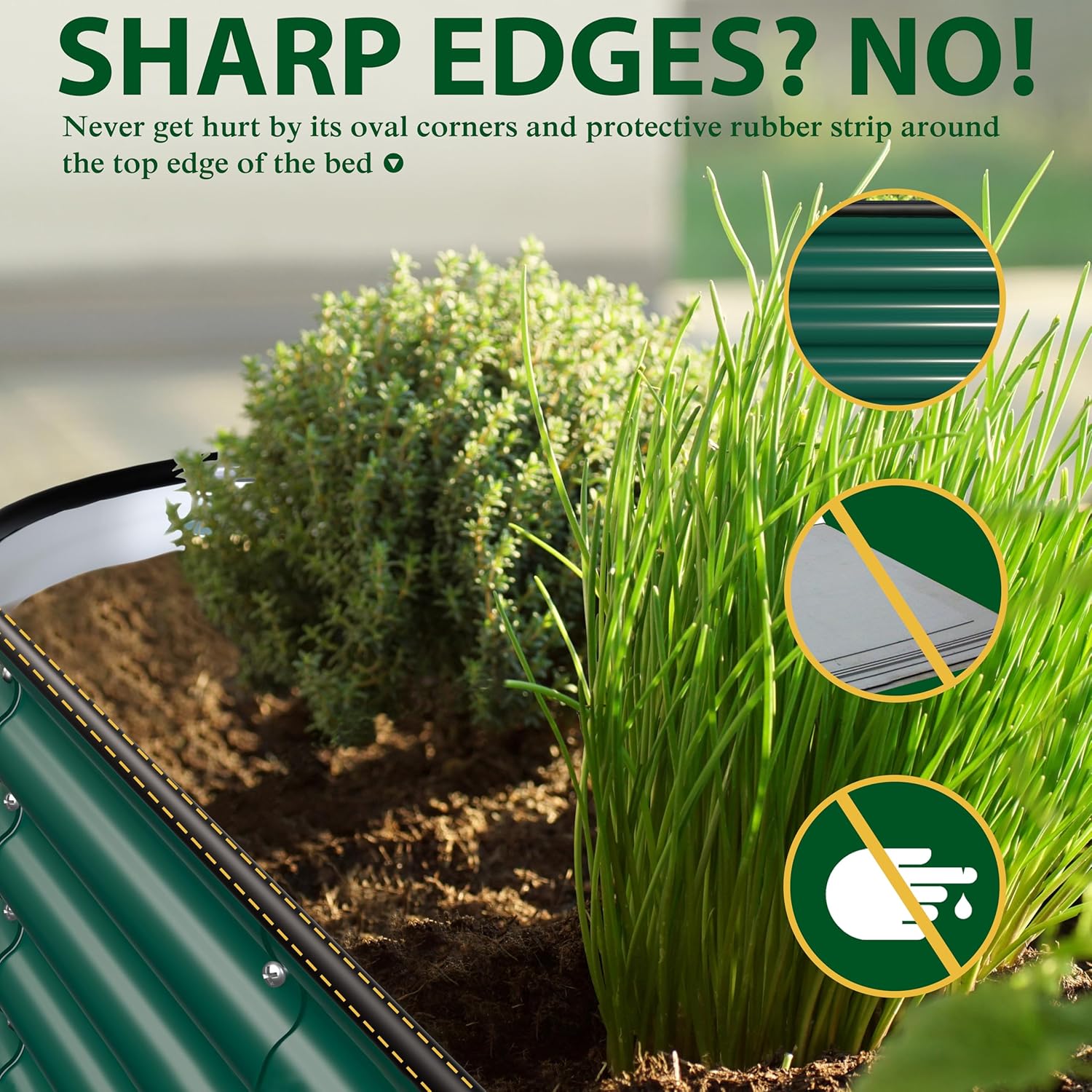 Yardenaler 8x2x1.4ft Galvanized Raised Garden Bed, 9-in-1 Metal Raised Planter Box Oval Outdoor for Vegetable Flower, Backyard and Patio, Green