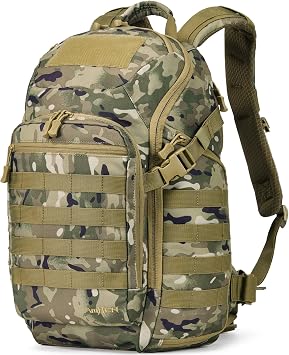 AMHEH 32L Tactical Laptop Backpack, 17 Inch Suspended Compartment, Camo | Urban 1050D Water Resistant Heavy Duty MOLLE Daypack, Airplane Travel Approved, Everyday Carry, Commuting, Get Home Bag