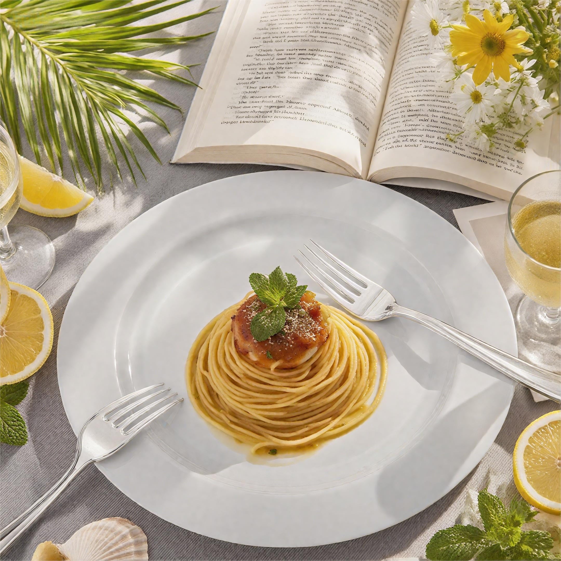 White Disposable Plates - 60 Pack for Parties & Weddings -9