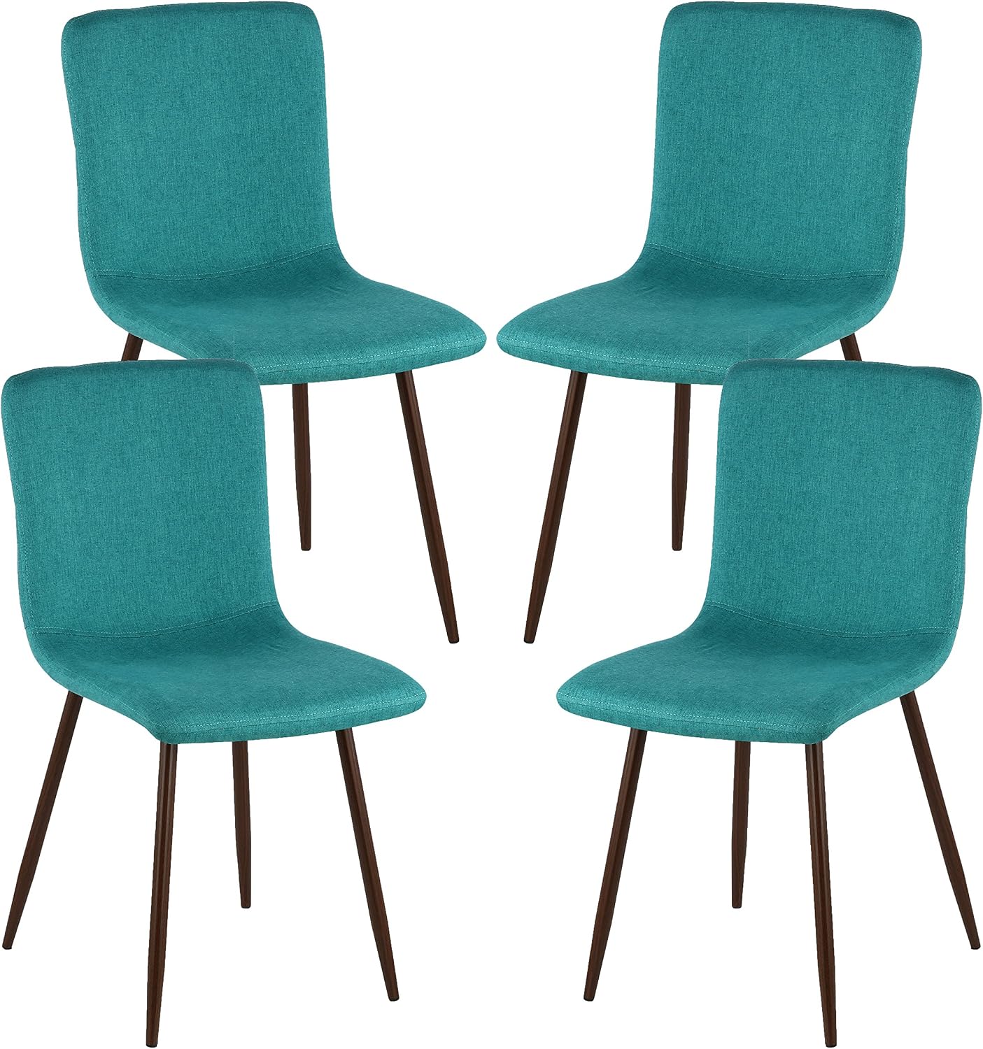 EdgeMod Wadsworth Dining Chair with Walnut Legs (Green/Walnut)