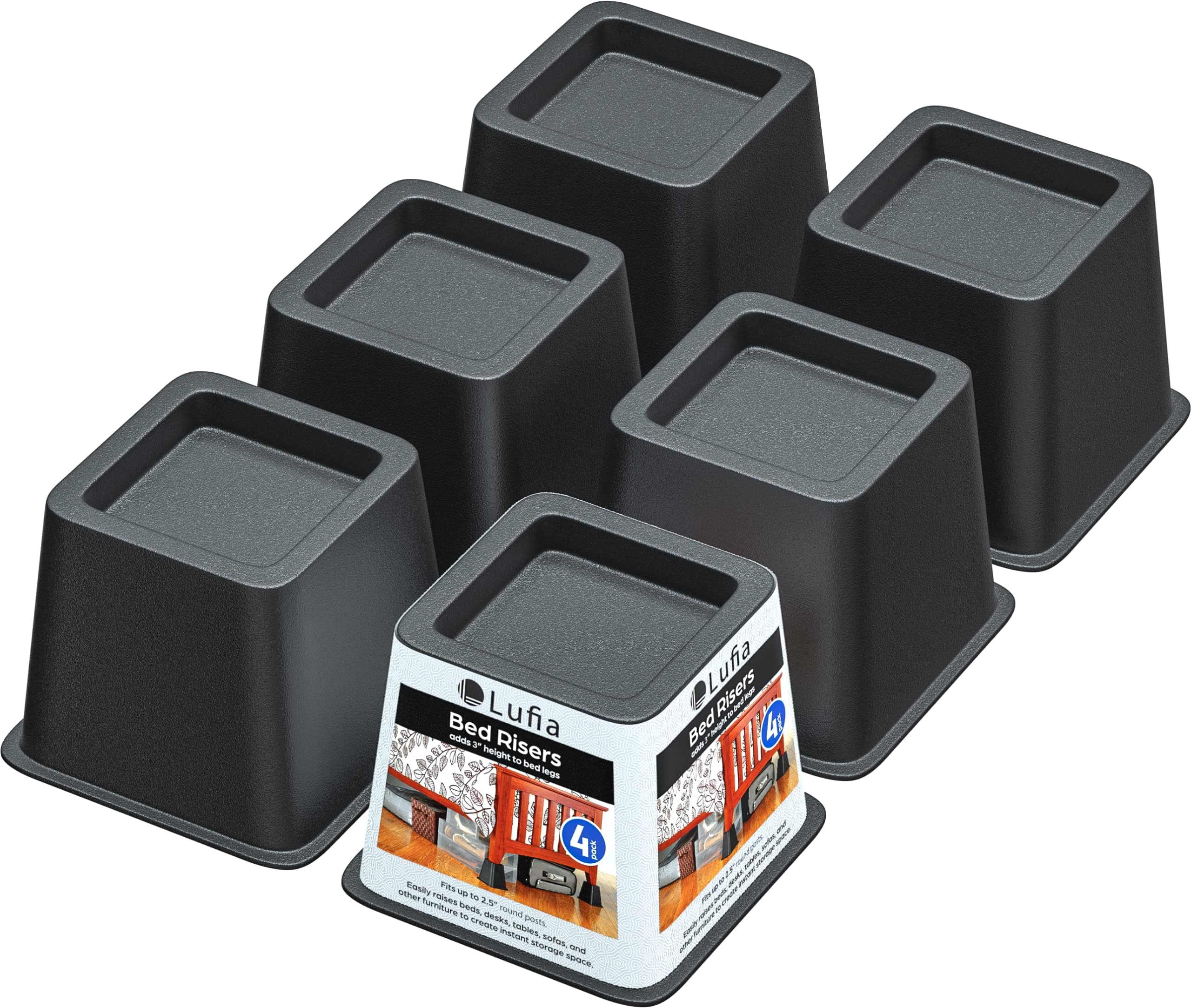 Amazon.com: Joyclub Bed Risers 2 inch Heavy Duty Furniture Risers for ...