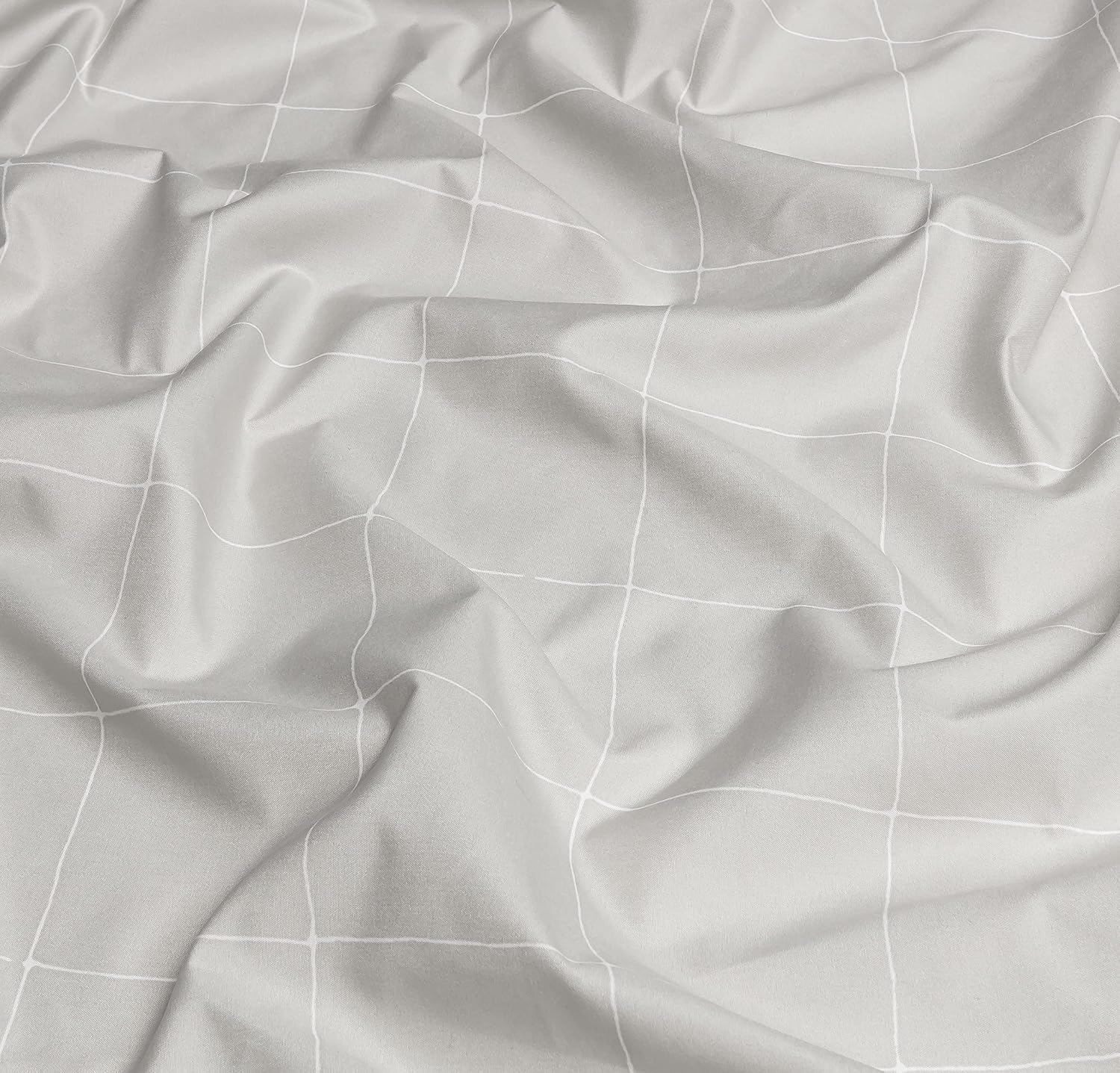 Chanasya Premium Printed Queen Bed Sheet Set 4-Piece - Soft Hand Drawn Plaid Pattern - 1 Flat Sheet 1 Fitted Sheet 2 Pillowcases - Wrinkle FadeResistant Microfiber Sheets - Gray - Queen