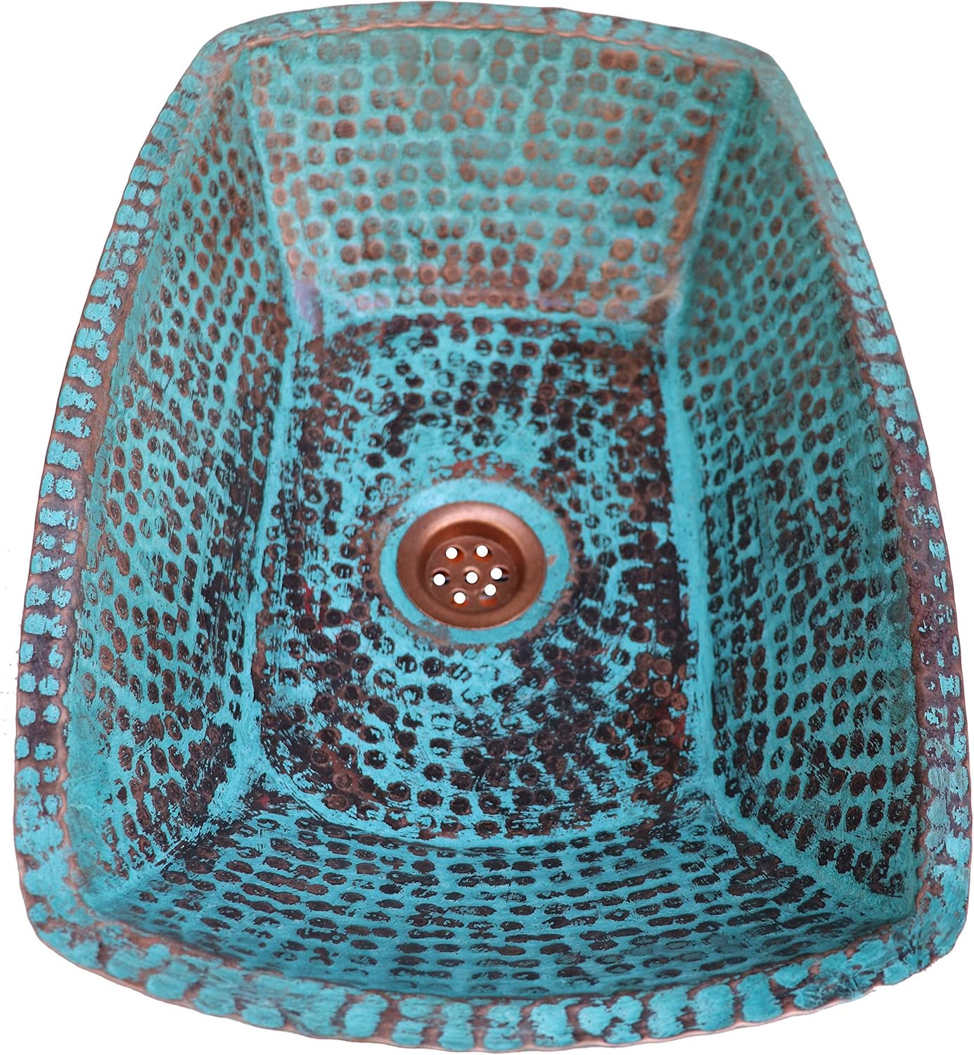 Trough Rustic Green Rectangle Pure Hammered Tempered Copper Bar Bath Kitchen Prep Sink Washbasin Bowl House Moving Washbowl Antique Basin