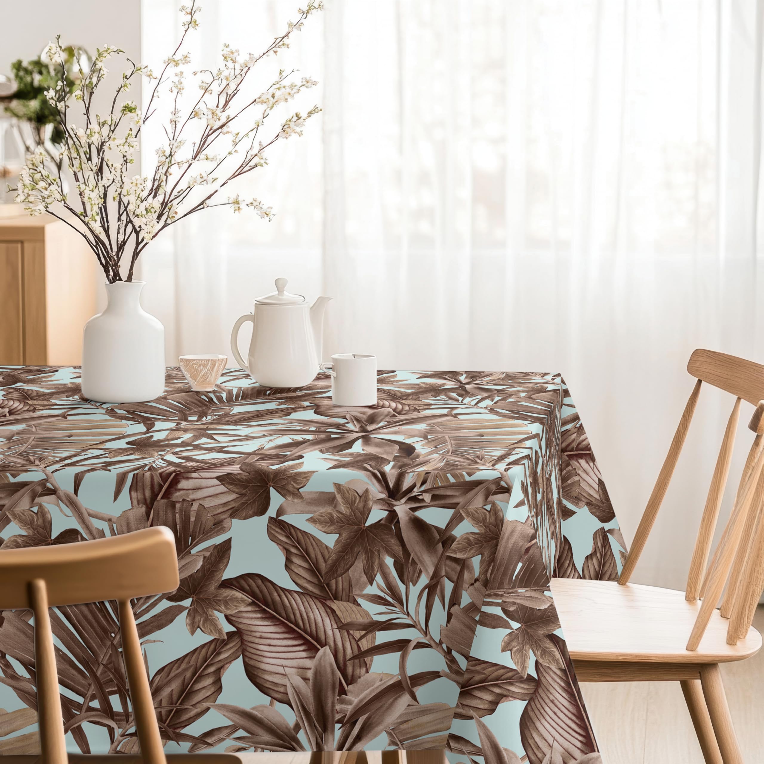 Martina Home Gia Round Resin Coated Tablecloth 140cm Linen