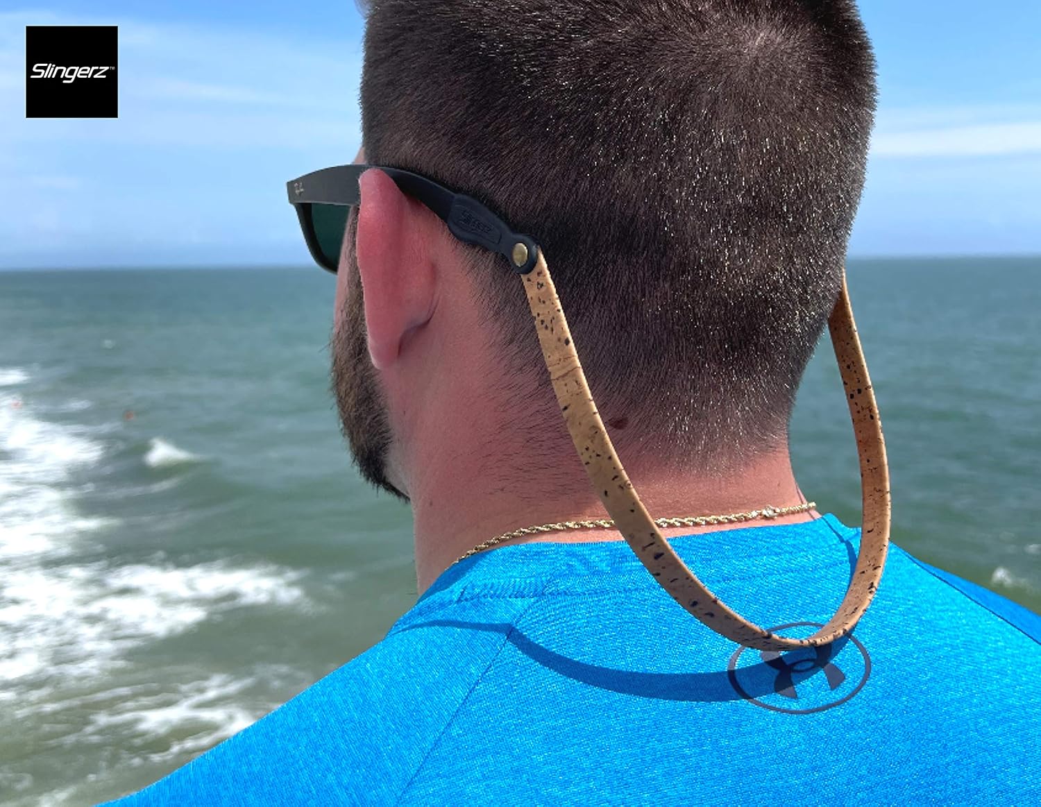 SLINGERZ Premium Cork Leather Wide Sunglass Strap Glasses Straps & Eyeglass Chains | Fits All Eyewear