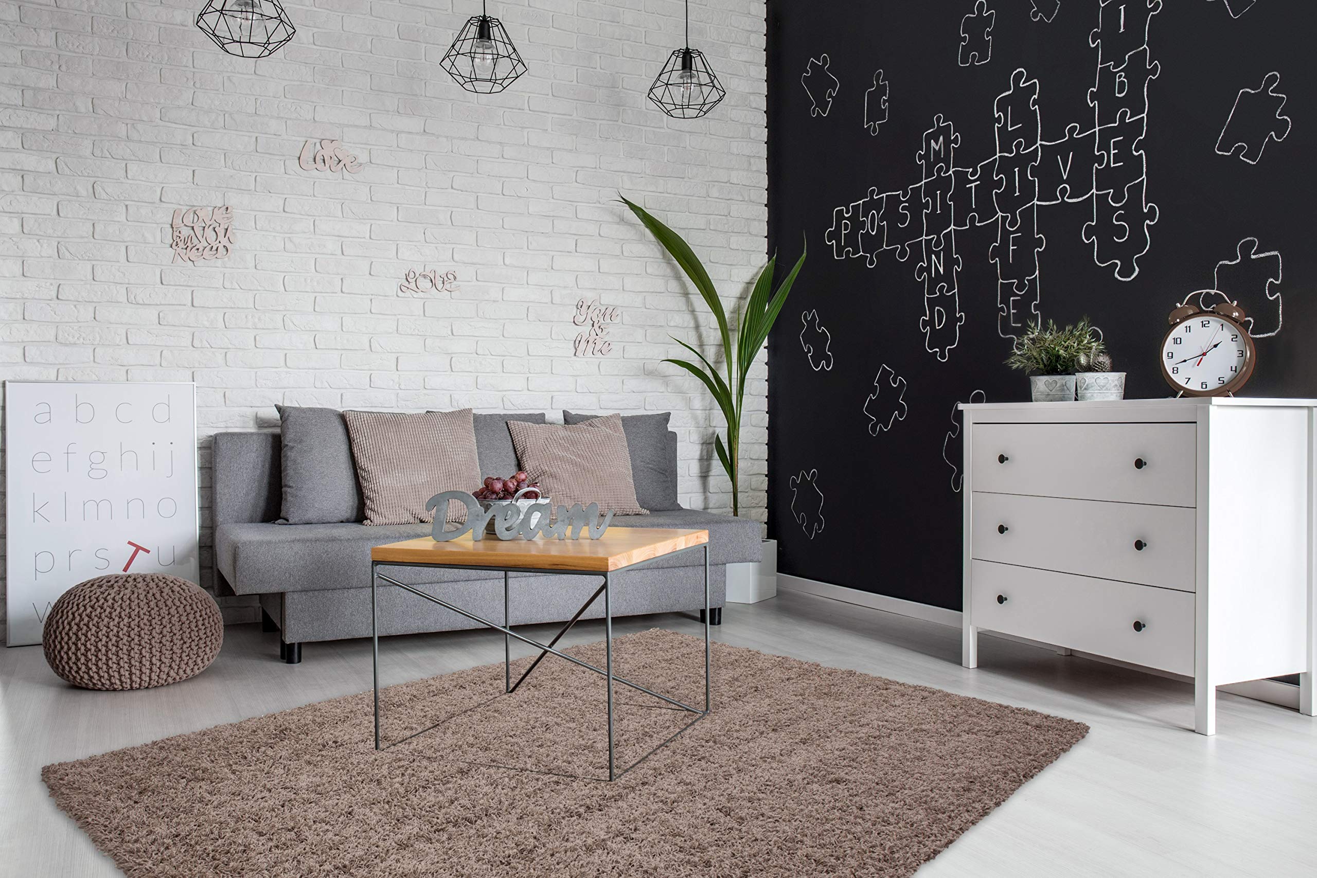 Lalee Modern Shaggy Rug - Light Brown - 200 x 290 cm