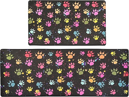 HOMELEPHANT Puppy Paws - Tapete de cocina 2 piezas acolchado antifatiga, impermeable, antideslizante, ergonómico, cómodo, tapete de pie para cocina,