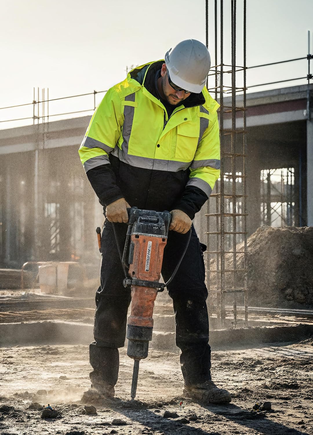 Ubon High Visibility Winter Safety Jackets for Men, Waterproof Reflective Hi Vis Construction Worker Jacket for Cold Weather - Image 3