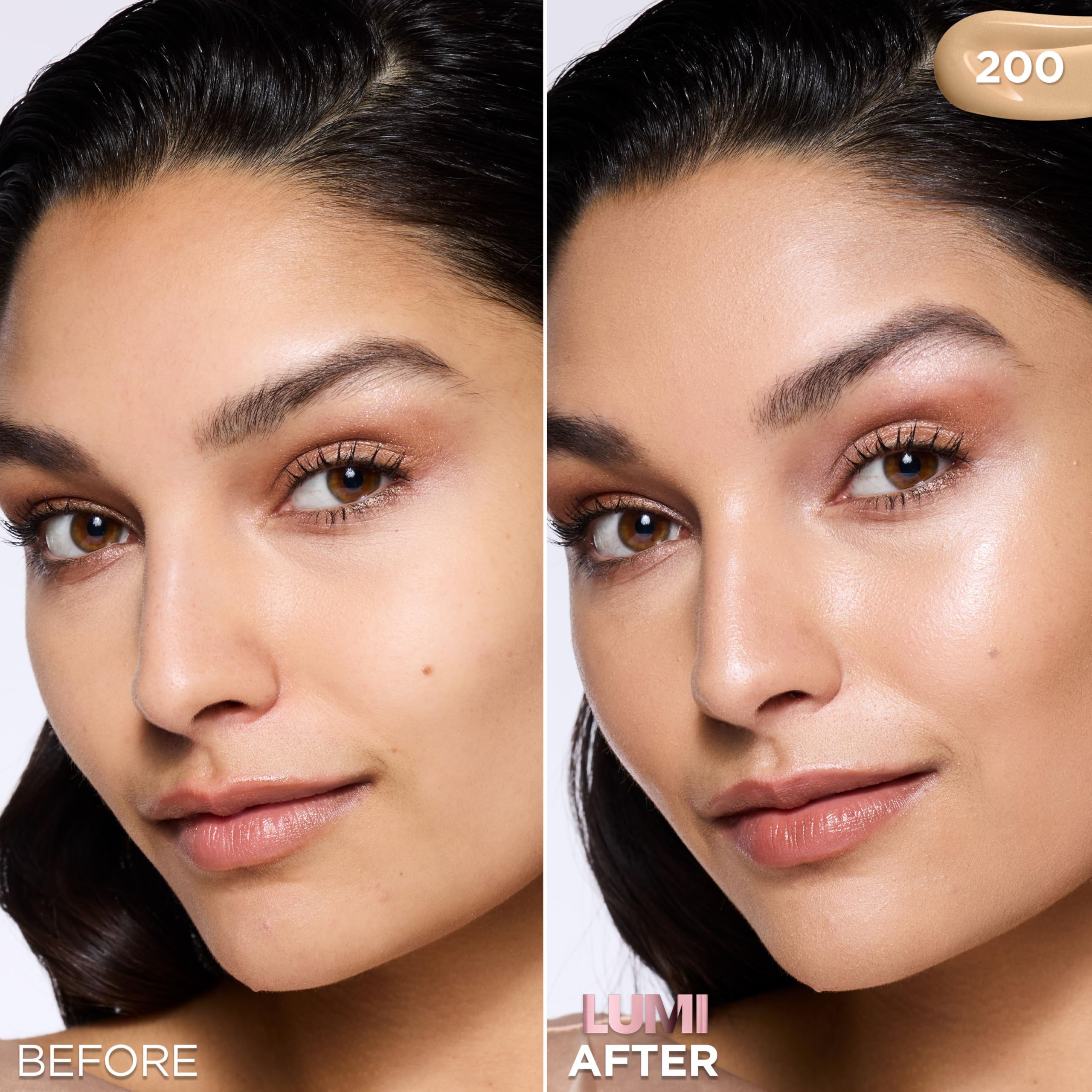 L'Oréal Paris Lumi Le Glow Skin Tint, Siero colorato leggero a base d'acqua con copertura simile al fondotinta, illuminatore luminoso, neutro 200, 0,85 Fl Oz
