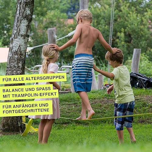 Miniatura 3 de Gibbon Slacklines Classic Line mit Treewear, Gelb, 49.2 ft (41.0 ft de banda + 8.2 ft de banda de ratschenband), inklusive Ratschenschutz,