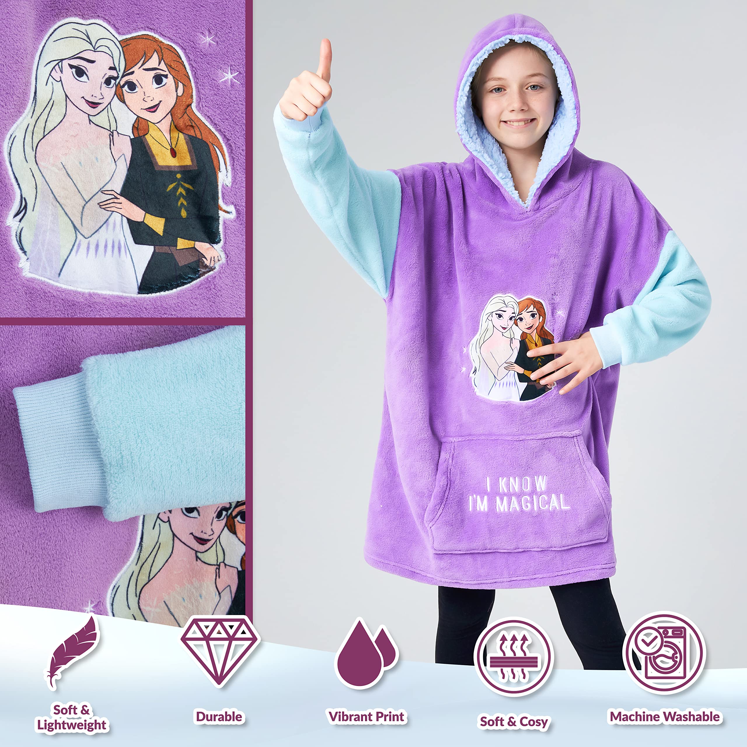 Disney Felpa Coperta per Bambini - Felpa Oversize in Pile con Cappuccio Stitch Bambina Ragazze Gadget Regalo Ufficiale
