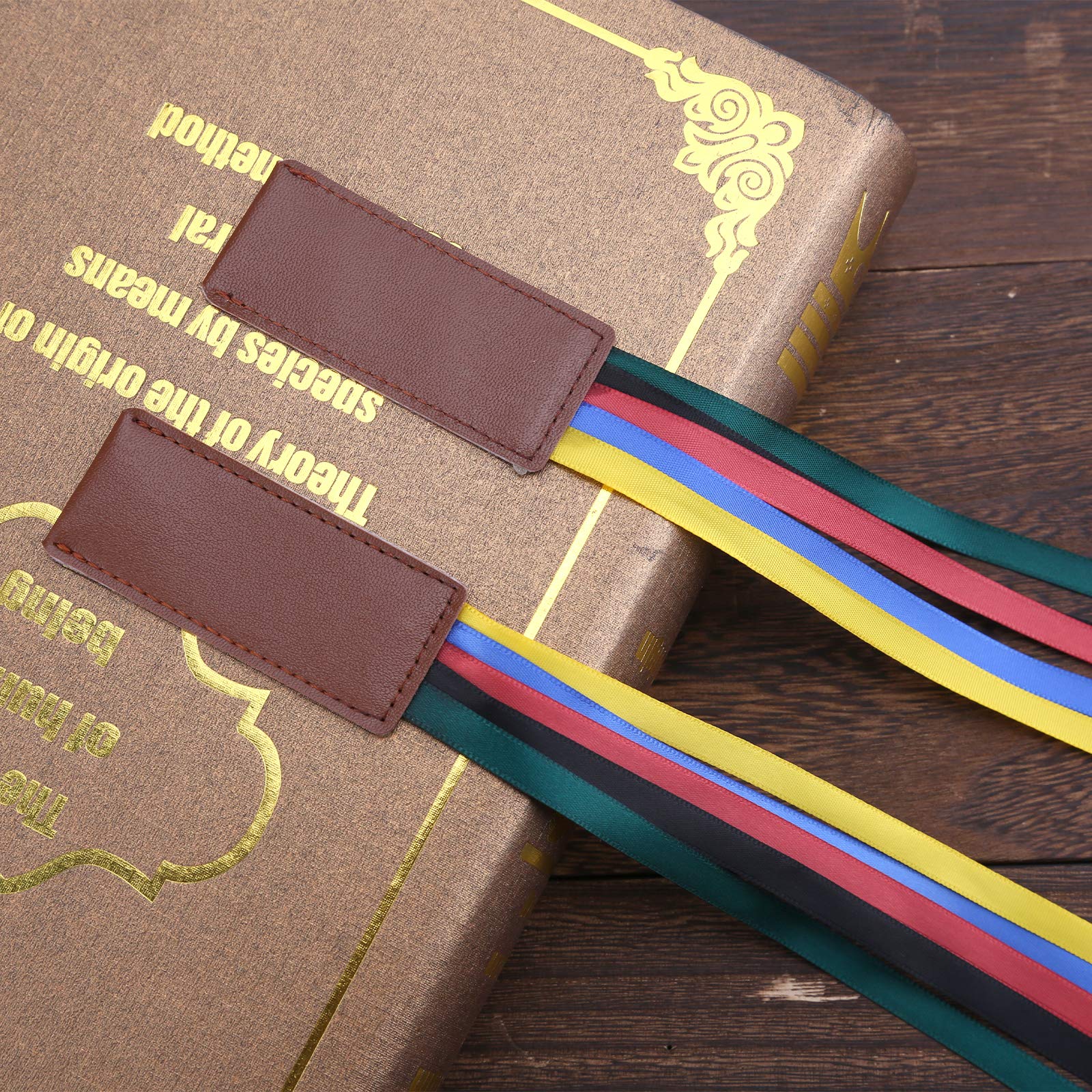 Tyqour 4 Pcs Bible Ribbon Bookmarks, Colorful Leather Ribbons For Women, Books, Novels, Reading Lovers, Students, Teachers